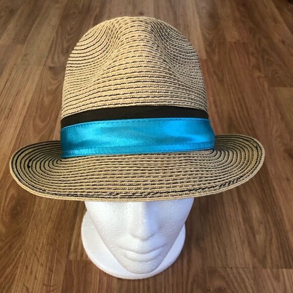Goorin Bros 100% Paper Hat Medium Turquoise/Black - Picture 2 of 12